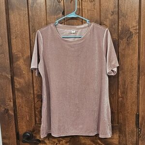 Old Navy Pink Velvet Relaxed Short Sleeve T-Shirt Medium
